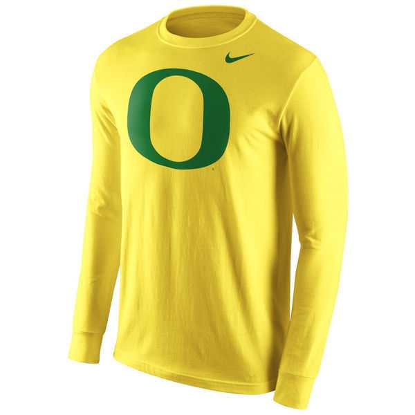 Oregon Ducks Nike Cotton Logo Long Sleeve WEM T-Shirt - Yellow,We sell and wholesale Oregon Ducks Nike Cotton Logo Long Sleeve WEM T-Shirt - Yellow on line form chian!